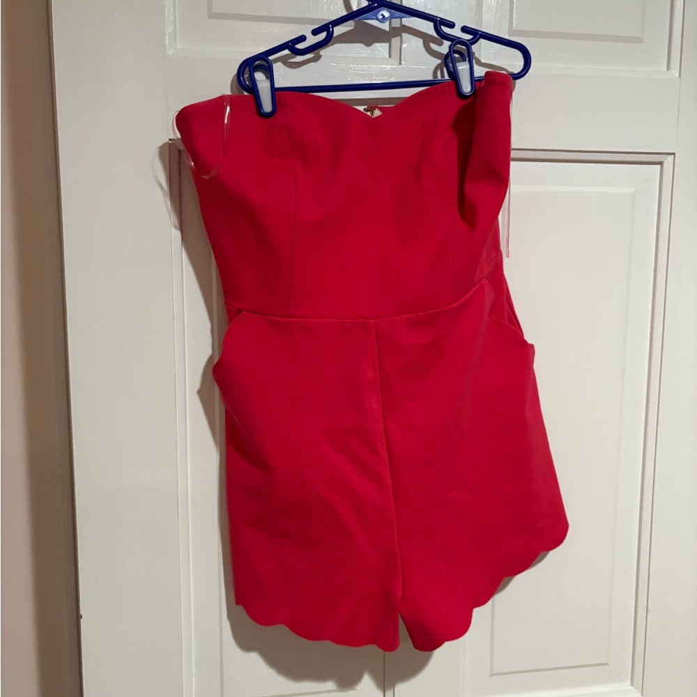 Hot Pink Strapless Romper